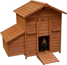 Woodland kippenhok GOLDIE - 121x81.6x109cm - Bruin/Rood