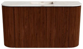 Mondiaz Joya DLux 75cm toiletmeubel ronding links/rechts ruby met wastafel faye midden zonder kraangat frappe