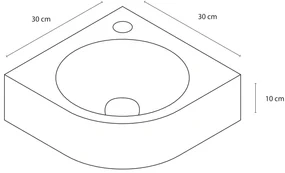 Differnz Cleo fonteinset keramiek met gebogen kraan mat goud