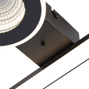 Design plafondlamp zwart incl. LED dimbaar met afstandsbediening - Traforo vierkant Binnenverlichting Lamp