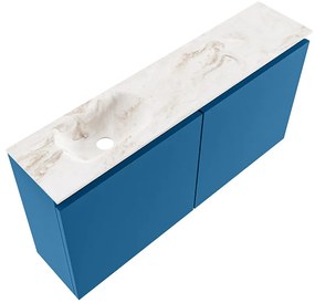 Mondiaz Ture DLux toiletmeubel 100cm jeans met wastafel frappe links zonder kraangat