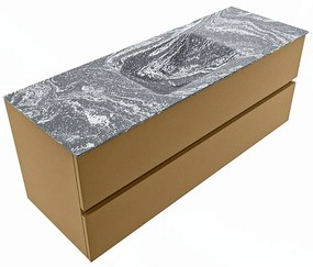 Mondiaz Vica DLux badmeubel 130cm oro 2 lades met wastafel lava midden 1 kraangat