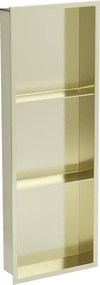 Mexen X-Wall-R nis nis met flens en plank 90 x 30 cm, goud geborsteld - 1950903010S