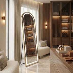 LED wandspiegel Orbit 60x170cm Brush Gold