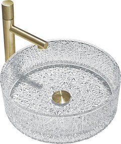 Mexen Dema glazen opbouw wastafel 39 x 39 cm, transparant - 24043900