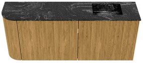 Mondiaz Joya DLux 100cm toiletmeubel ronding links oak met wastafel faye rechts zonder kraangat lava