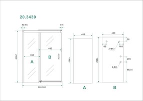 Mueller Suave 2.0 softclose douchedeur 90x200 8mm NANO aluminium