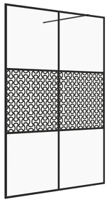 vidaXL Inloopdouchewand 140x195 cm ESG-glas transparant en zwart