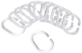 Differnz Minor douchegordijnringen 12 stuks kunststof transparant
