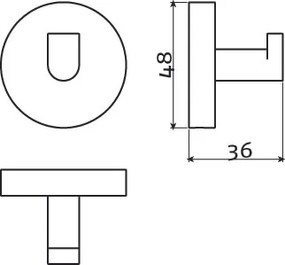 Clou Flat handdoekhaakjes messing geborsteld PVD - set van 2