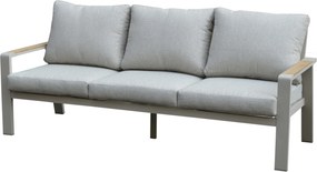 Lola 3-zitsbank aluminium latte zand soft grey kussens