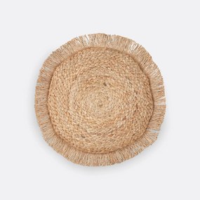 Rond kussen in jute, Ceylan
