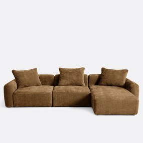 3-zits rechte modulaire hoekbank in jacquard chenille, AMAD