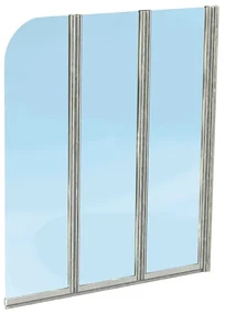 Nemo Start Star badwand 3delig 120x140cm helder veiligheidsglas 5 mm profielen wit omkeerbaar MW3DB CLEAR