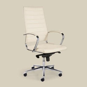 Design Bureaustoel Van Wit PU-leder