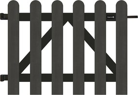 Tuinhek poort composiet Classic antraciet met antraciet aluminium frame (100 x 80 cm) incl. beslag