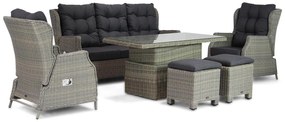 Dining Loungeset Wicker Taupe 5 personen Garden Collections Chicago/Hamilton