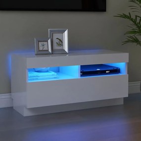 vidaXL Tv-meubel met LED-verlichting 80x35x40 cm hoogglans wit