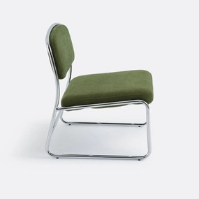 Fauteuil van chroom en stof, Celestina