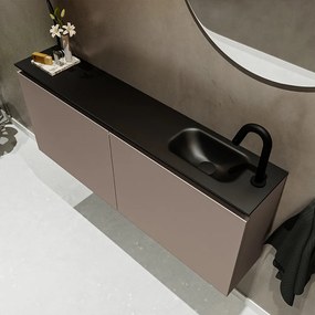 Mondiaz Ture 120cm toiletmeubel smoke met wastafel urban rechts 1 kraangat