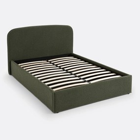 Kofferbed bouclette met ophefbare lattenbodem, Conto