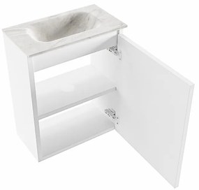 Mondiaz Ture DLux toiletmeubel 40cm talc met wastafel ostra midden zonder kraangat