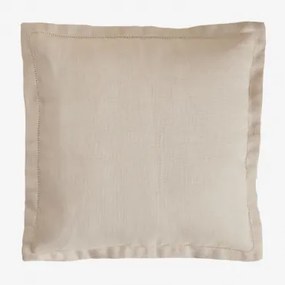 Vierkant Kussen 40x40 Cm In Linnen Ludet Grijsachtig Wit - Sklum