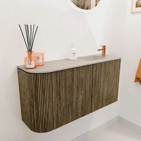 Mondiaz Joya DLux 80cm toiletmeubel ronding links dusk met wastafel faye rechts 1 kraangat opalo