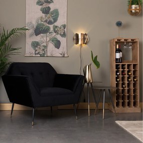 Dutchbone Kate Retro Fauteuil Zwart Fluweel