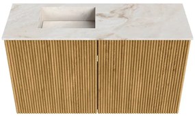 Mondiaz Joya DLux 70cm toiletmeubel oak met wastafel faye links zonder kraangat frappe
