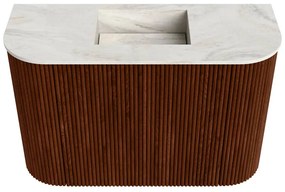 Mondiaz Joya DLux 65cm toiletmeubel ronding links/rechts ruby met wastafel faye midden zonder kraangat ostra