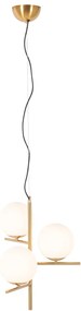 Art Deco hanglamp goud met glas opaal 3-lichts - Flore