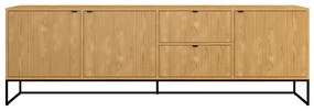 Tenzo Bali Groot Dressoir Met Houten Latjes Eiken - 234.5x40x76cm.