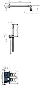 Hotbath Get Together IBS1A inbouw regendouche met 25cm hoofddouche geborsteld nikkel