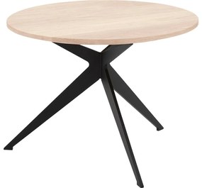 Goossens Excellent Salontafel Ferris rond, hout eiken wit, elegant chic, 50 x 37 x 50 cm