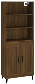 vidaXL Hoge kast bewerkt hout bruineikenkleurig