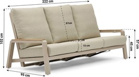 Stoel en Bank Loungeset 5 personen Aluminium Zand/Beige  Osmen Manly