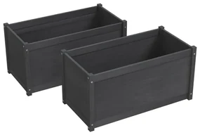 vidaXL Plantenbakken 2 st 100x50x50 cm massief grenenhout grijs