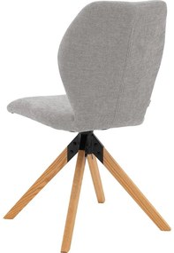Goossens Eetkamerstoel Hera grijs stof leuning, modern design