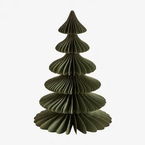 Navira Papieren Kerstboom ↑30 Cm & Groen Pesto Met Gouden Rand - Sklum
