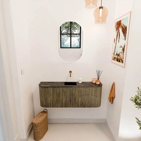 Mondiaz Joya DLux 115cm toiletmeubel ronding links/rechts dusk met wastafel faye midden zonder kraangat lava