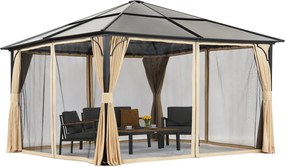 Moderne tuinprieel Santiago Premium 4x4m Tuinpunt beige