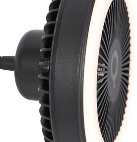 Bureauventilator zwart incl. LED 2700K - Dores Modern rond Binnenverlichting Lamp