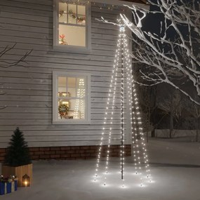 vidaXL Kerstboom met grondpin 310 LED's koudwit 300 cm