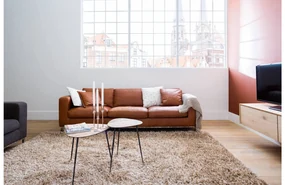 Goossens Excellent Bank Massimo cognac, leer, 3,5-zits, urban industrieel