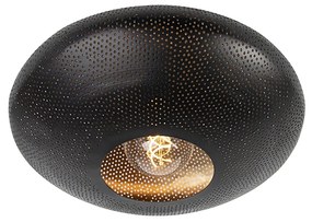 Smart plafondlamp met dimmer zwart met goud 40 cm incl. Wifi G95 - RadianceOosters E27 rond Binnenverlichting Lamp