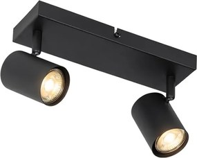 Moderne plafondlamp zwart 2-lichts verstelbaar rechthoekig - Jeana