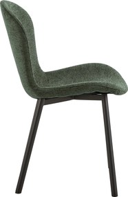 FIORA Groen (stof Apia 352)/zwart frame - MODERNE GESTOFFEERDE STOEL VOOR WOONKAMER/EETKAMER LOFT