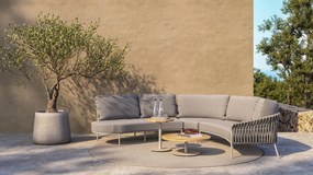 4 Seasons Outdoor Comino 2-zits loungebank latte met armleuning links  LoungebankLoungeset    beige weerbestendig