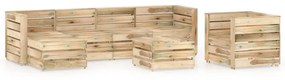 vidaXL 7-delige Loungeset groen geïmpregneerd grenenhout